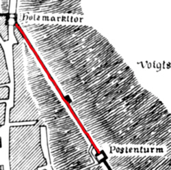 Plan der Stadtmauer - 1815- Teilstück