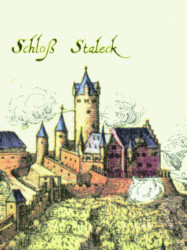 Stahleckplateau - Ausschnitt aus der historischen Stadtansicht (Matthaeus Merian - Topographia Germanie um 1646) 